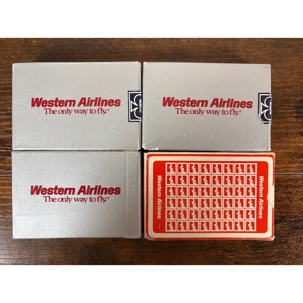 Vintage Western Airlines Playing Cards Set 4 Decks The Only Way To Fly